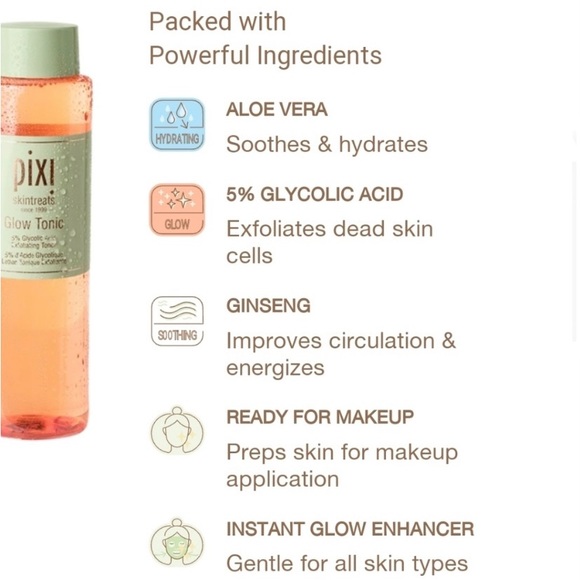 3 x Pixi Skintreats Glow Tonic Exfoliating Toner - 0.5 fl oz ea. NWOB - Picture 2 of 4